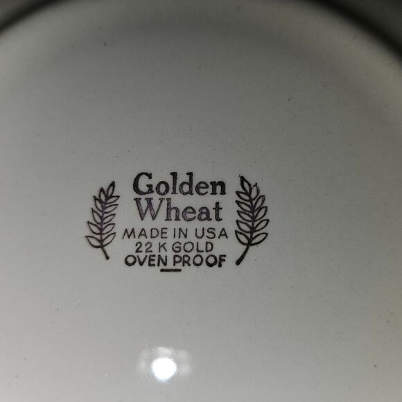 Golden Wheat 6" Plates Set of 3 – 22K Gold Trim USA Vintage Dinnerware - Picture 3 of 6